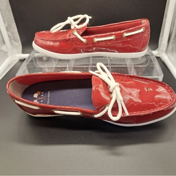 Cole Haan Shoes - Women's Cole Haan Nantucket Red Patent Leather Boat Shoes Size 8.